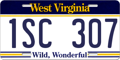 WV license plate 1SC307