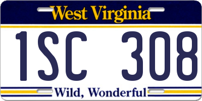 WV license plate 1SC308