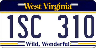 WV license plate 1SC310