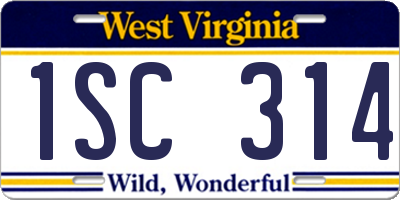 WV license plate 1SC314
