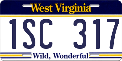 WV license plate 1SC317