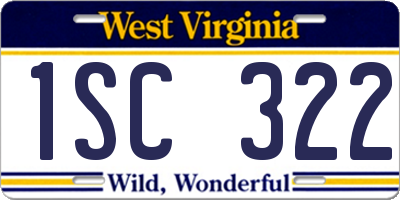 WV license plate 1SC322