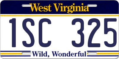 WV license plate 1SC325