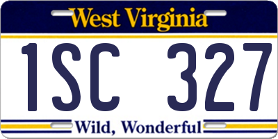 WV license plate 1SC327