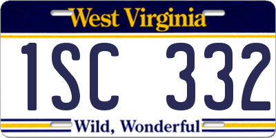 WV license plate 1SC332
