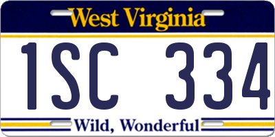 WV license plate 1SC334