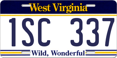 WV license plate 1SC337