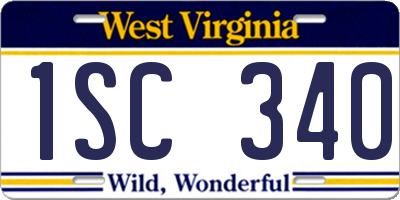 WV license plate 1SC340