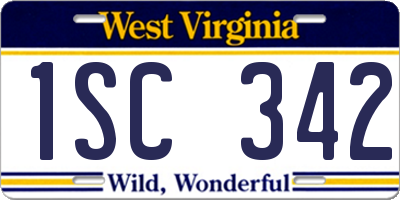 WV license plate 1SC342