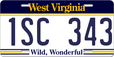 WV license plate 1SC343