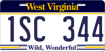WV license plate 1SC344