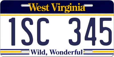 WV license plate 1SC345