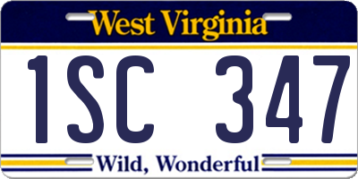 WV license plate 1SC347