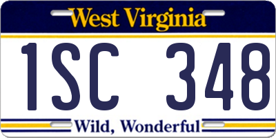 WV license plate 1SC348