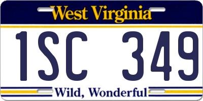 WV license plate 1SC349