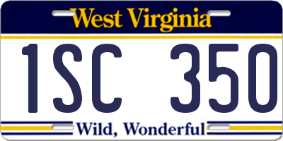 WV license plate 1SC350