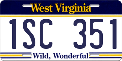 WV license plate 1SC351