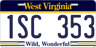 WV license plate 1SC353