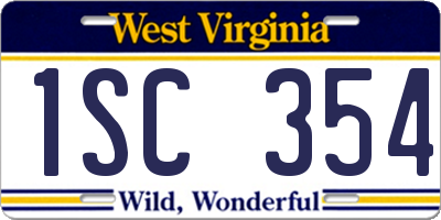 WV license plate 1SC354