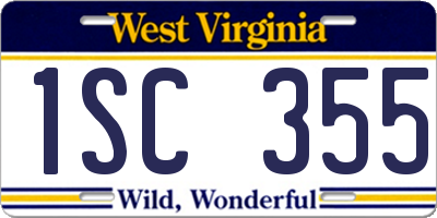 WV license plate 1SC355