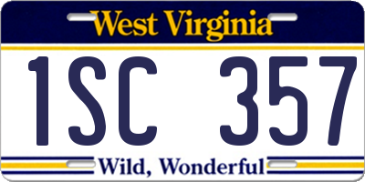 WV license plate 1SC357