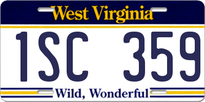 WV license plate 1SC359
