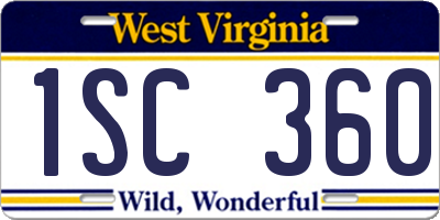 WV license plate 1SC360