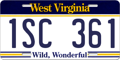 WV license plate 1SC361