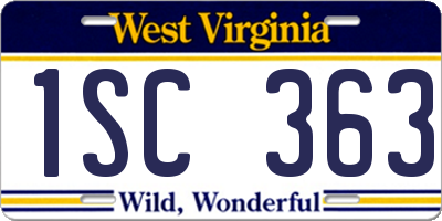 WV license plate 1SC363