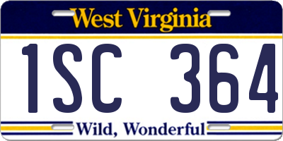 WV license plate 1SC364