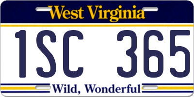WV license plate 1SC365