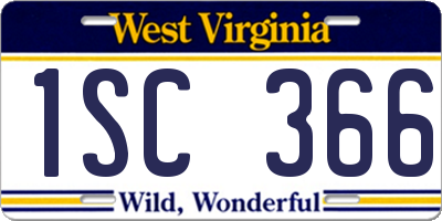 WV license plate 1SC366