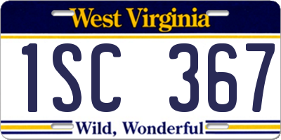 WV license plate 1SC367
