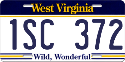 WV license plate 1SC372