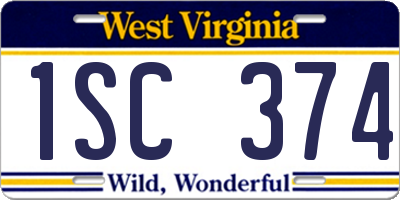 WV license plate 1SC374