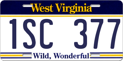 WV license plate 1SC377