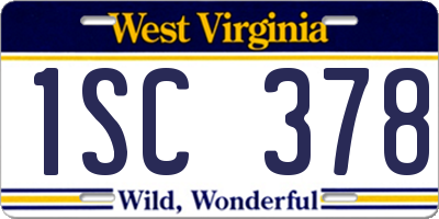 WV license plate 1SC378