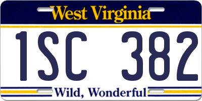 WV license plate 1SC382