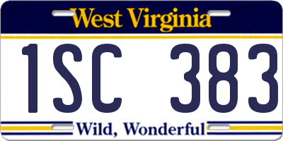 WV license plate 1SC383