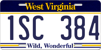 WV license plate 1SC384