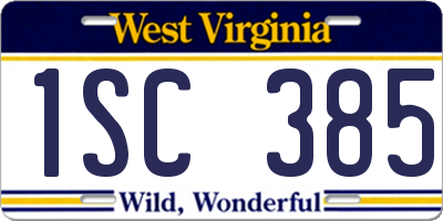WV license plate 1SC385