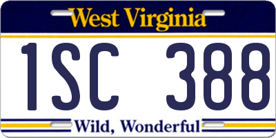 WV license plate 1SC388