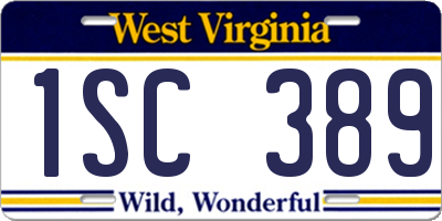 WV license plate 1SC389