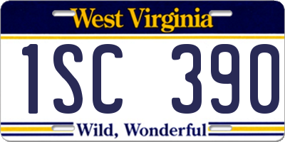 WV license plate 1SC390