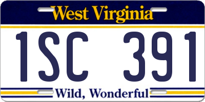 WV license plate 1SC391