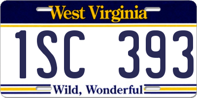 WV license plate 1SC393