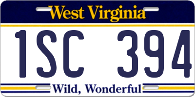 WV license plate 1SC394