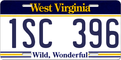 WV license plate 1SC396