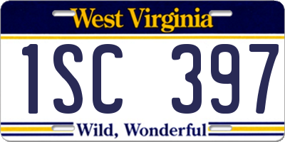 WV license plate 1SC397