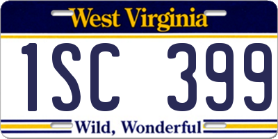 WV license plate 1SC399